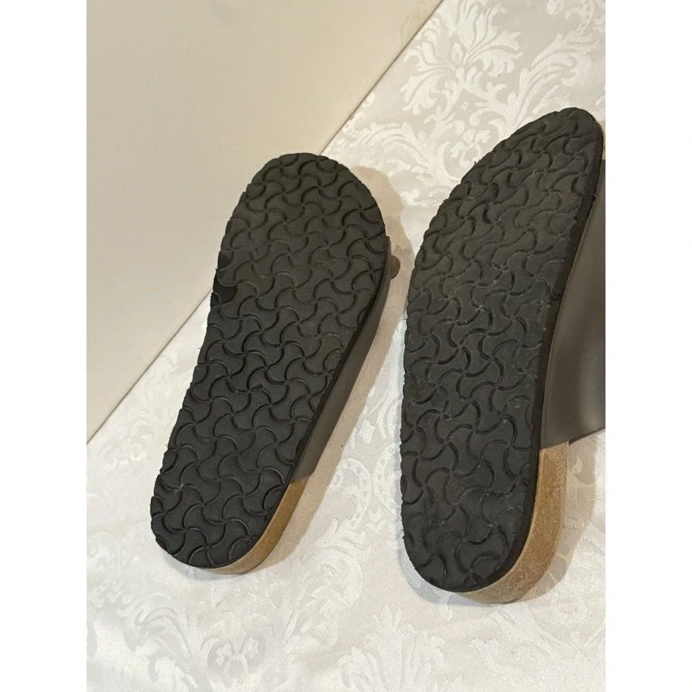 Milanos Mens‎ Miko2 Sandals Black Dark Gray Double band slip-onBuckle on strap 8